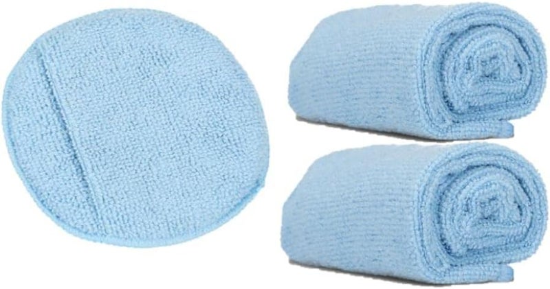 Leather CPR Microfiber Applicator Sponge & 2pcs 16in Towels - Use for Applying Conditioner and Cleaner to Car Interiors and Furniture - Image 1